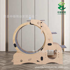 木质猫咪跑步机室内静音滚轮猫咪健身运动滚轮玩具跑步机猫爬架