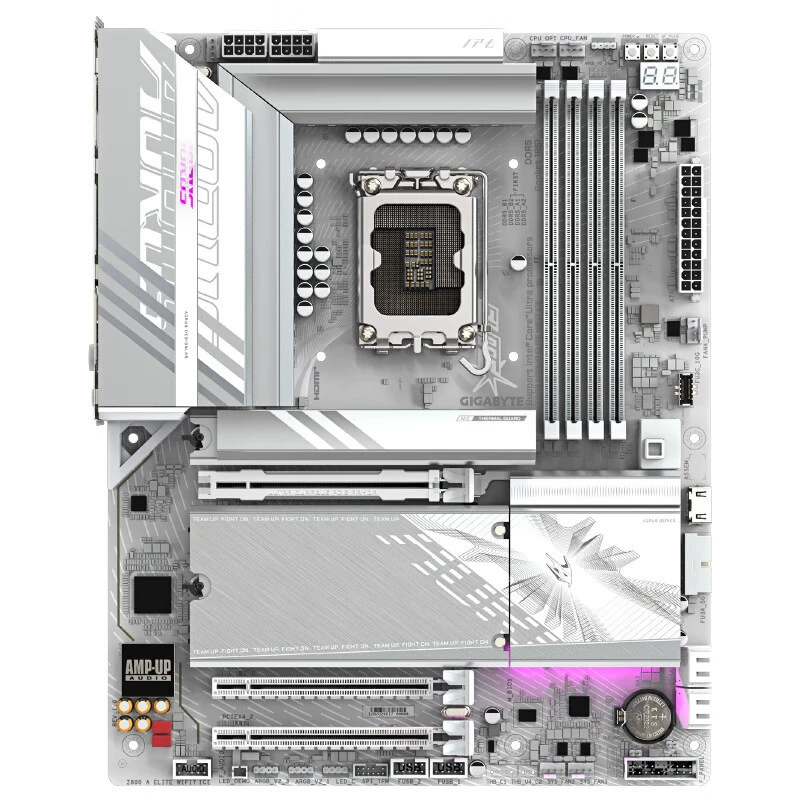 Материнская плата Gigabyte Ice Sculpture Z890 AORUS ELITE WIFI7 ICE DDR5 для настольного ПК, для CPU Ultra