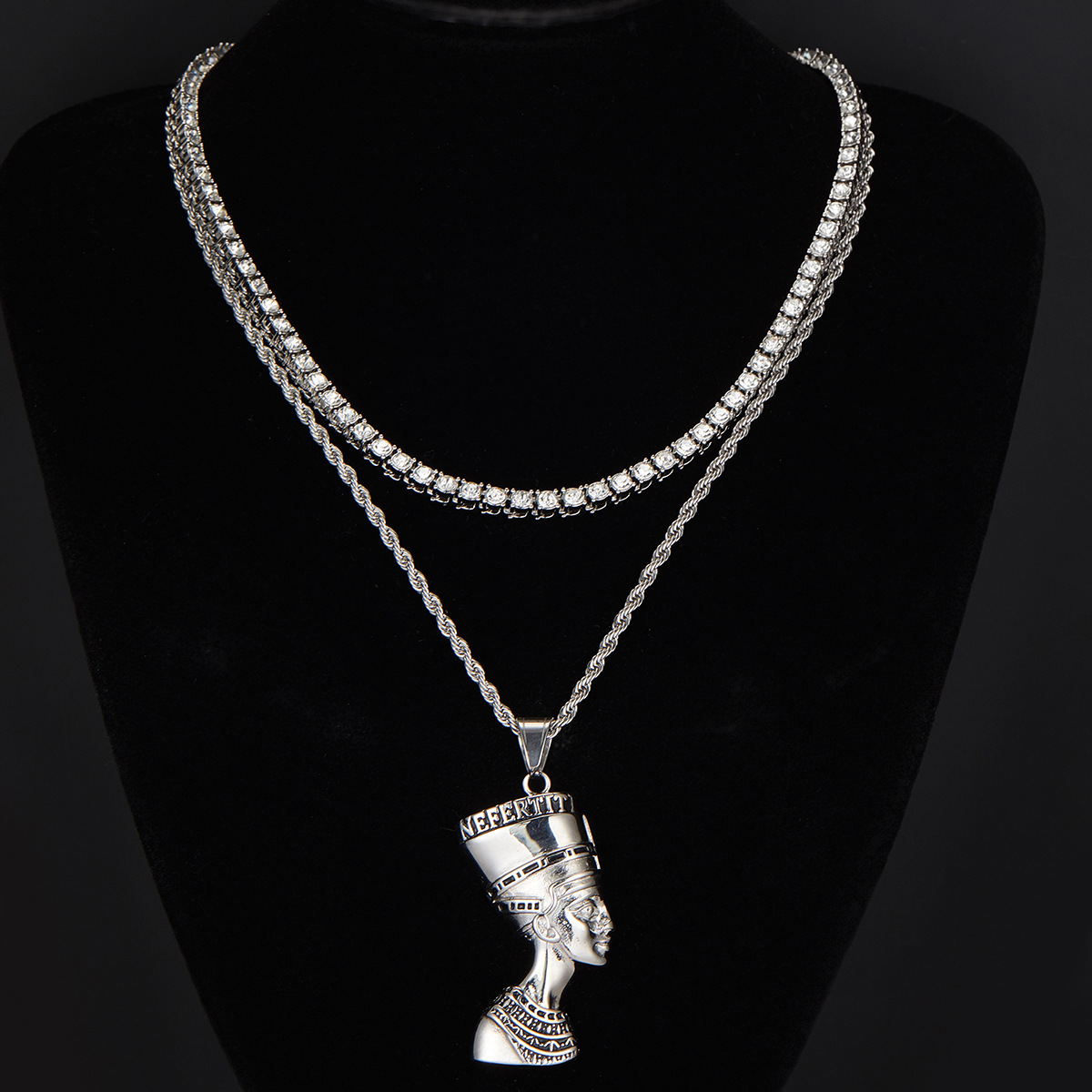 Pharaoh Pendant Necklace Set Personalized Hip Hop Style_voghion.com