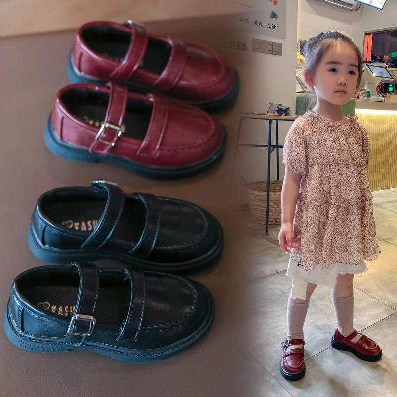 女童小皮鞋2021夏季新款英伦风复古公主单鞋儿童鞋子小女孩魔术贴