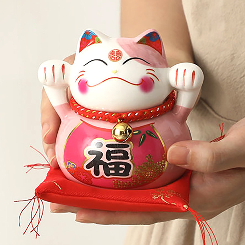 新型日本式招き猫陶磁器置物自動車車載結婚家庭開業会社販促ギフト工場卸売り|undefined