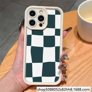Irregular Plaid Suitable for Apple 15Promax Stylish 14Pro Mobile Phone Case 13/12 All-Inclusive 11 Niche 16