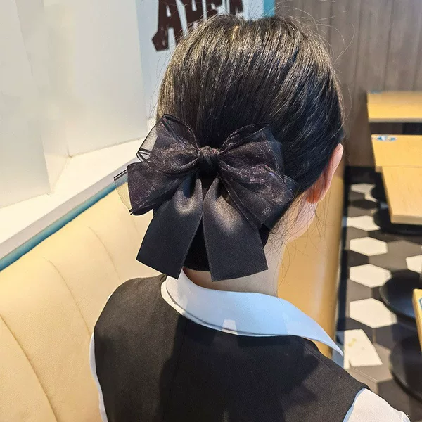 Advanced Sense Hair Flower Hair Accessories Women's Handmade Bow Hotel Stewardess Bank Professional Foreign-style Hair Hair Accessories Hair Clip
