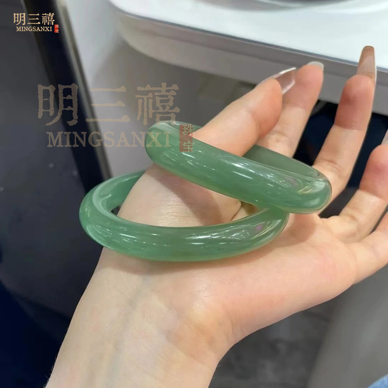天然高氷種東陵玉ブレスレット氷潤和田玉ブレスレットA品グリーン東陵玉ブレスレット正規品ブレスレット|undefined
