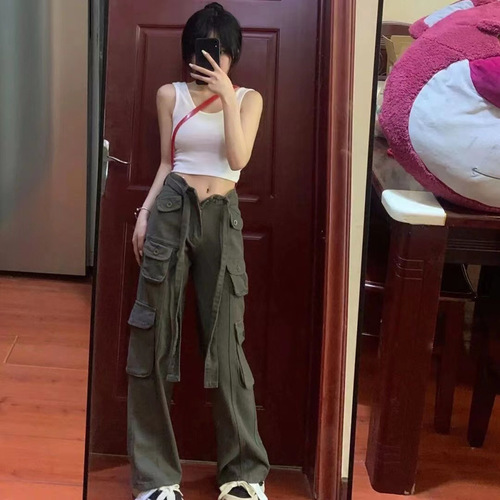 Summer new outer wear sleeveless belly button vest for female students sports short camisole bottoming shirt top for women