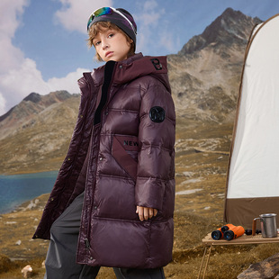 Children's Down Jacket Boy's Mid-length Winter 2024 New Korean Style Western Style Mid-length Boy's Warm Jacket Trendy