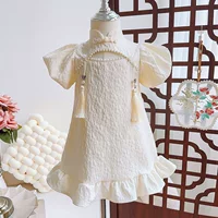 Платье Cheongsam для девочек, лето 2023, новая детская одежда, летнее платье, детское платье принцессы Ханфу в китайском стиле.
