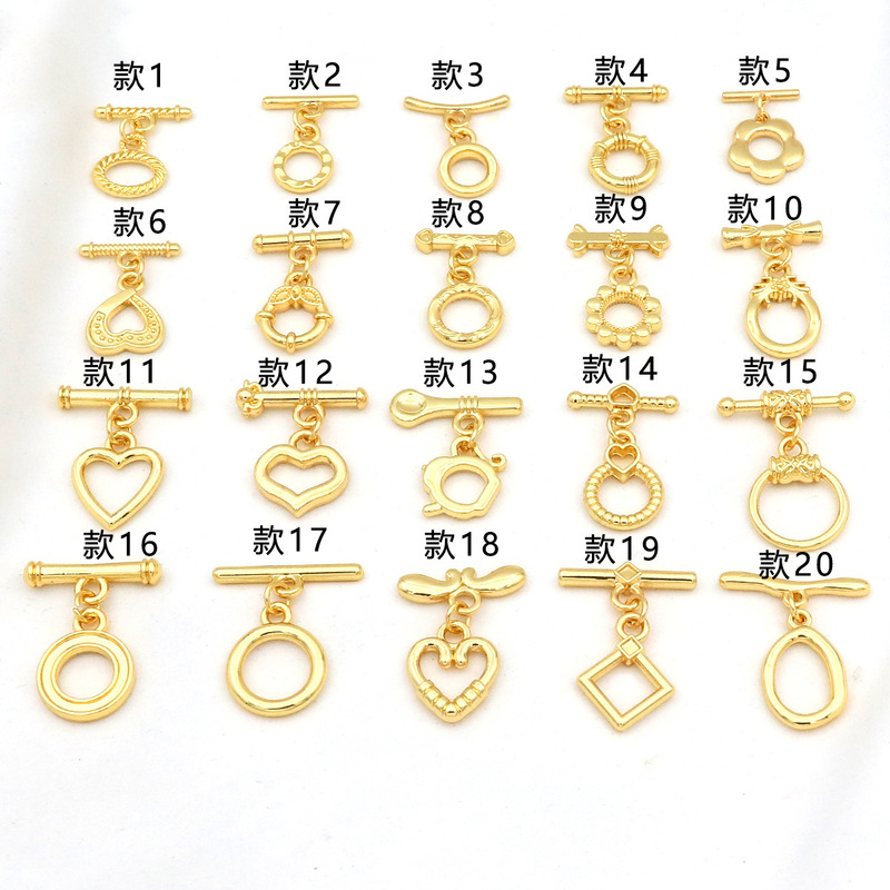 Color-Preserving 18K Real Gold Plated Smooth Round Ot Clasp End Connector for Necklaces and Bracelets, Handmade DIY Jewelry Accessories Color-Preserving 18K Real Gold Plated Smooth Round Ot Clasp End Connector for Necklaces and Bracelets, Handmade DIY Jewelry Accessories