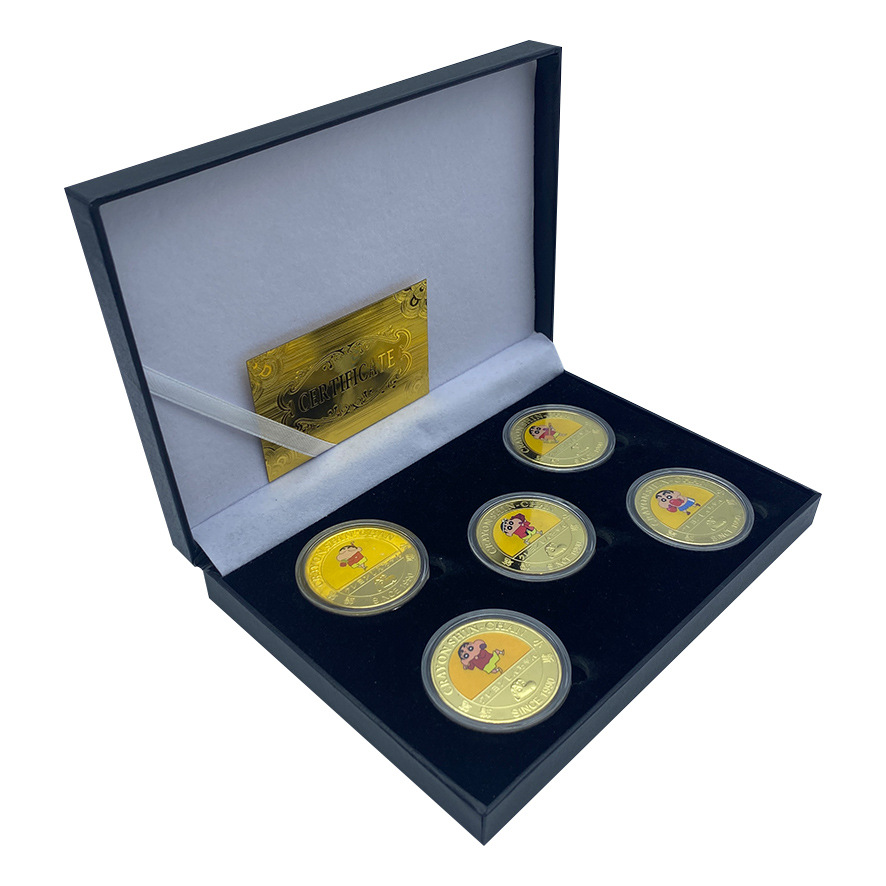 Lápiz de animación pequeño nuevo alrededor de doce monedas conmemorativas de pintura metálica coleccionable insignia puede ser aprobado