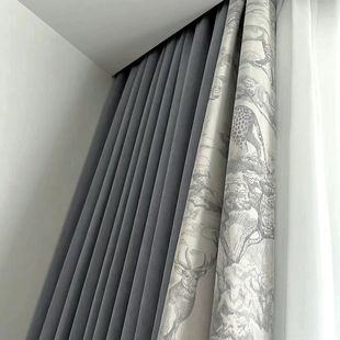 French Style Jungle Full Shading Thickened Stitching Chenille Bedroom Living Room Retro Pattern New Light Luxury Curtain Fabric