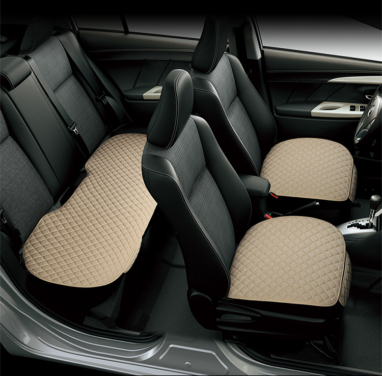 Car Seat Cushion Linen Car Seat Cushion Four-Season Universal Car Seat Cover Five-Seater Breathable Car Cushion Foreign Trade Hot Style