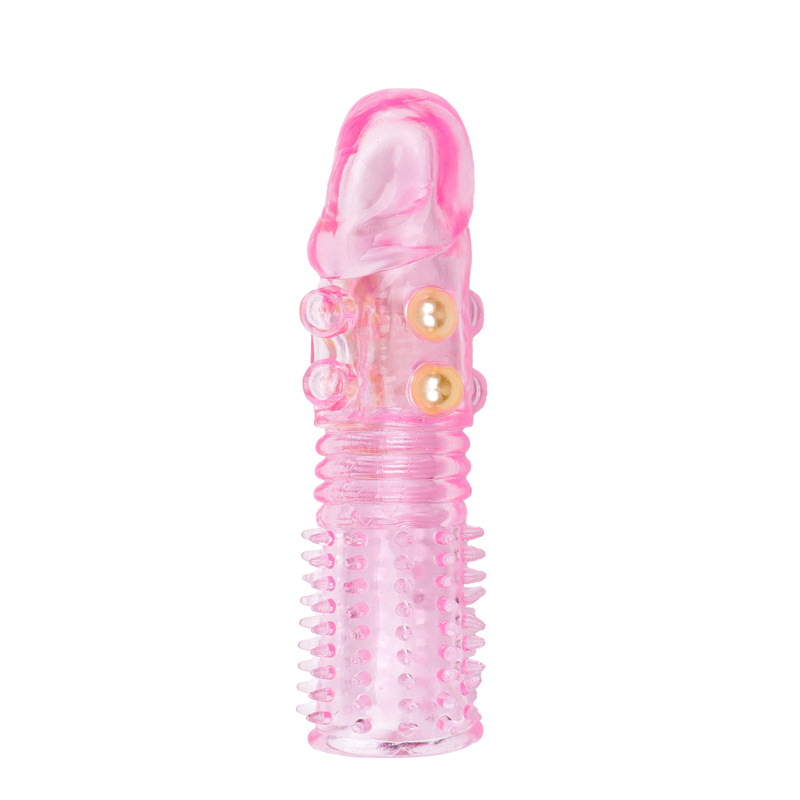 Wolf Tooth Textured Condom Sleeve, Spiked Dragon Ball Design, Purple Extended Fit — detail image 10
