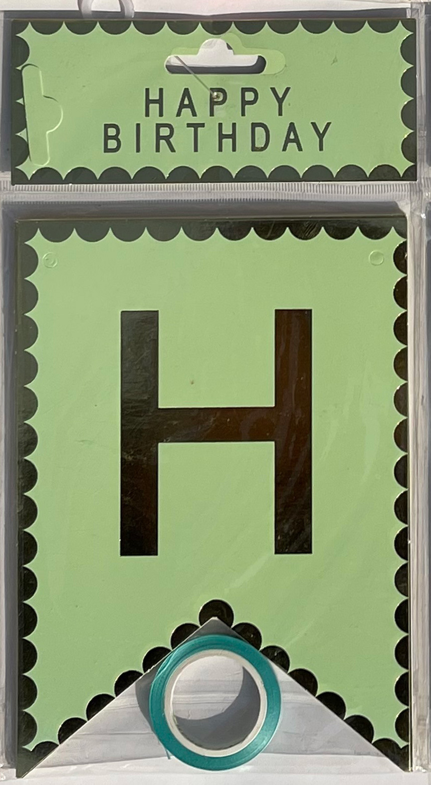 HAPPY BIRTHDAY fiesta de cumpleaños en inglés diseño diagonal de bandera de cola de mermaid letras banderas de color