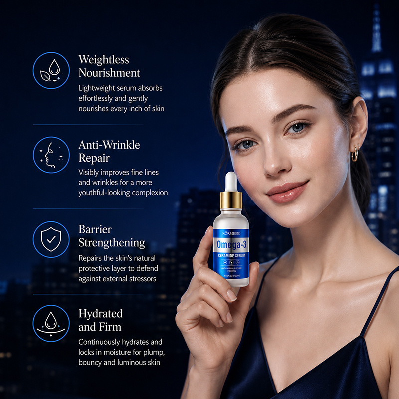 Sérum Facial con Ceramidas y Omega-3 Hidratante y Reparador para Cuidado Facial