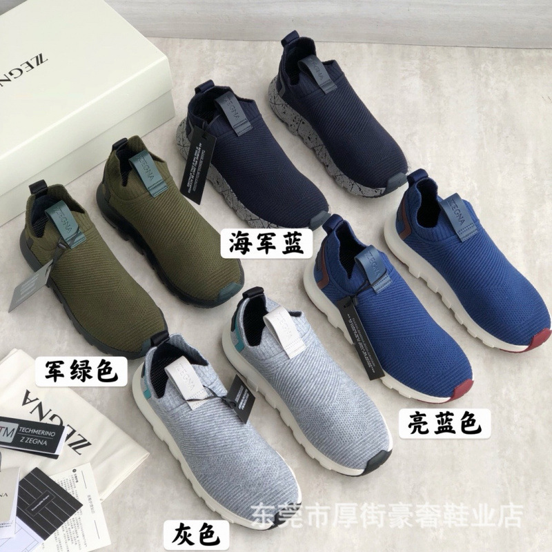New Spring/Summer Zz Men's Shoes Breathable Slip-On Casual Shoes Wool 2.0 Running Sneakers Knitted Mesh Low-Top Shoes
