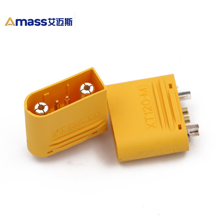 艾邁斯XT120(2+2) 雙信號針連接器銅鍍銀焊線式 AMASS模型插頭