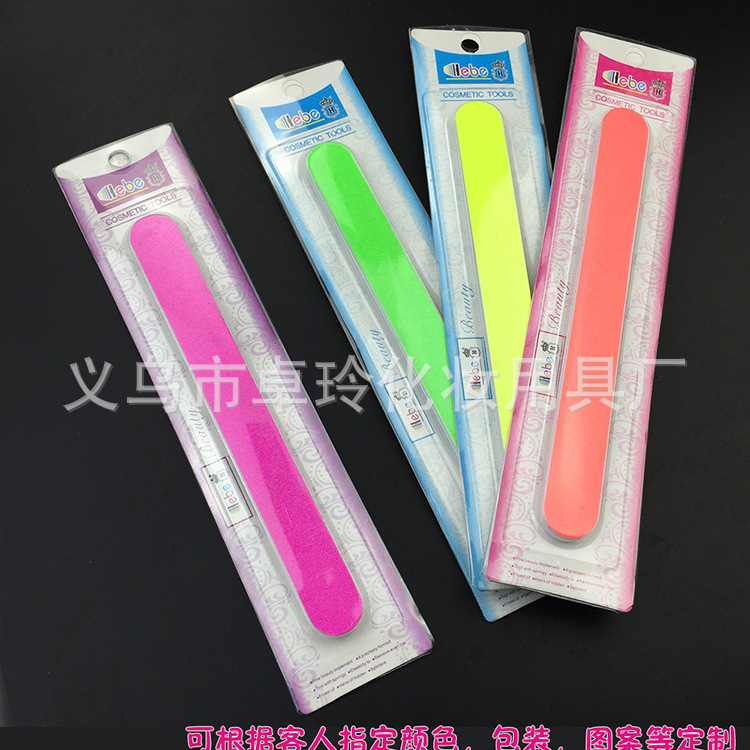 Herramientas de uñas engrosadas EVA lima de uñas esponja color fluorescente tira de pulido de uñas de doble capa engrosada regalo