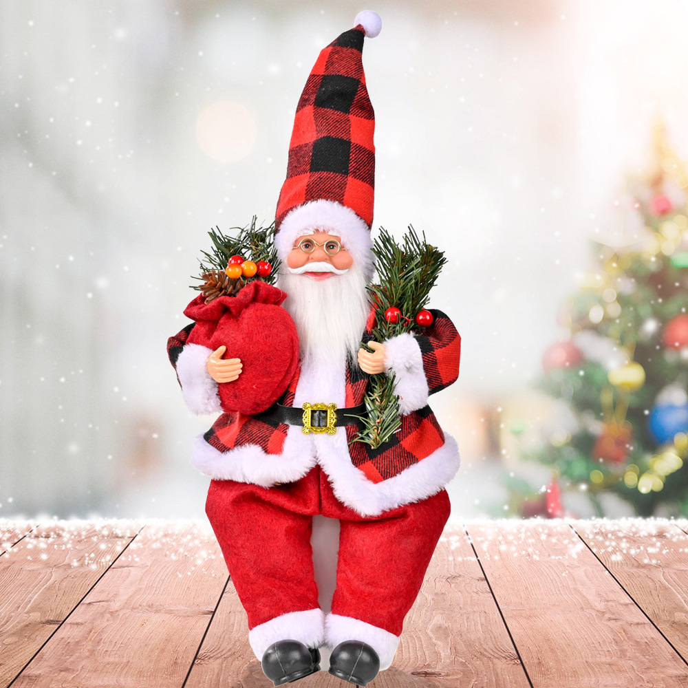 Christmas decorations Standing Santa doll adornment New Santa doll adornment adornment_voghion.com