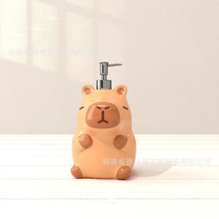 Customized Kapibala Ceramic Hand Sanitizer Bottle Export Export Cartoon Animal Shape Ceramic Dispensing Bottle Soap Dispenser