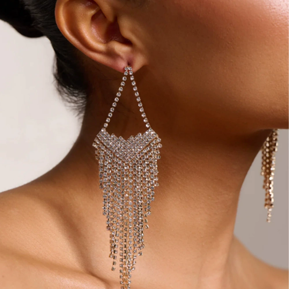 Трансграничные европейские и американские тенденции преувеличенные серьги с кисточками