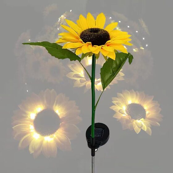 Cross-border led solar energy other shore flower lamp string outdoor waterproof decoration simulation flower lamp string courtyard lawn floor insert lamp