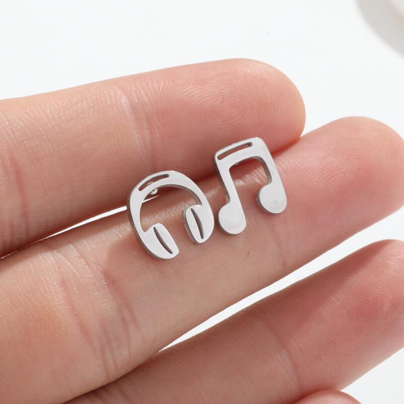 Fashion Notes Stainless Steel Asymmetrical Plating Hollow Out Ear Studs 1 Pair display picture 4