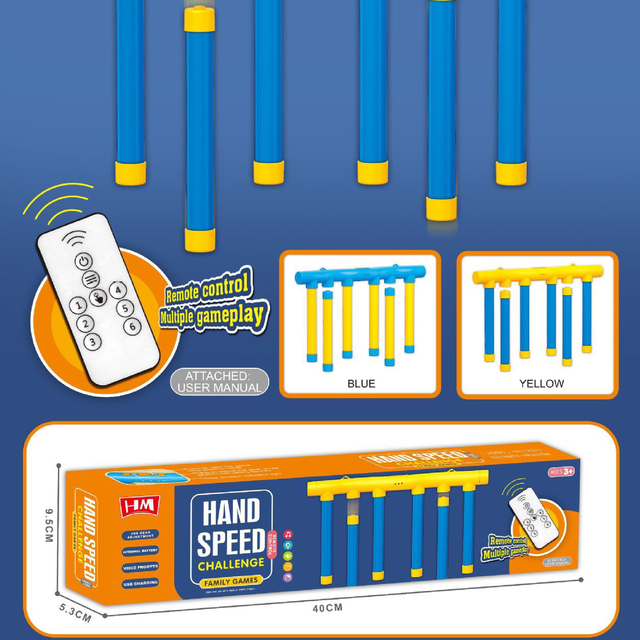 Ojos de seis orificios, manos rápidas, control remoto, versión de carga, palo de agarre, palo de agarre, caída aleatoria, reacción, desafío, juguete de concentración