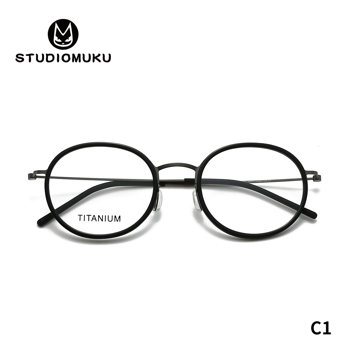STUDIOMUKU gafas de madera cool retrógrado redondo marco de gafas minimalista placa clásica marco de gafas redondo universal