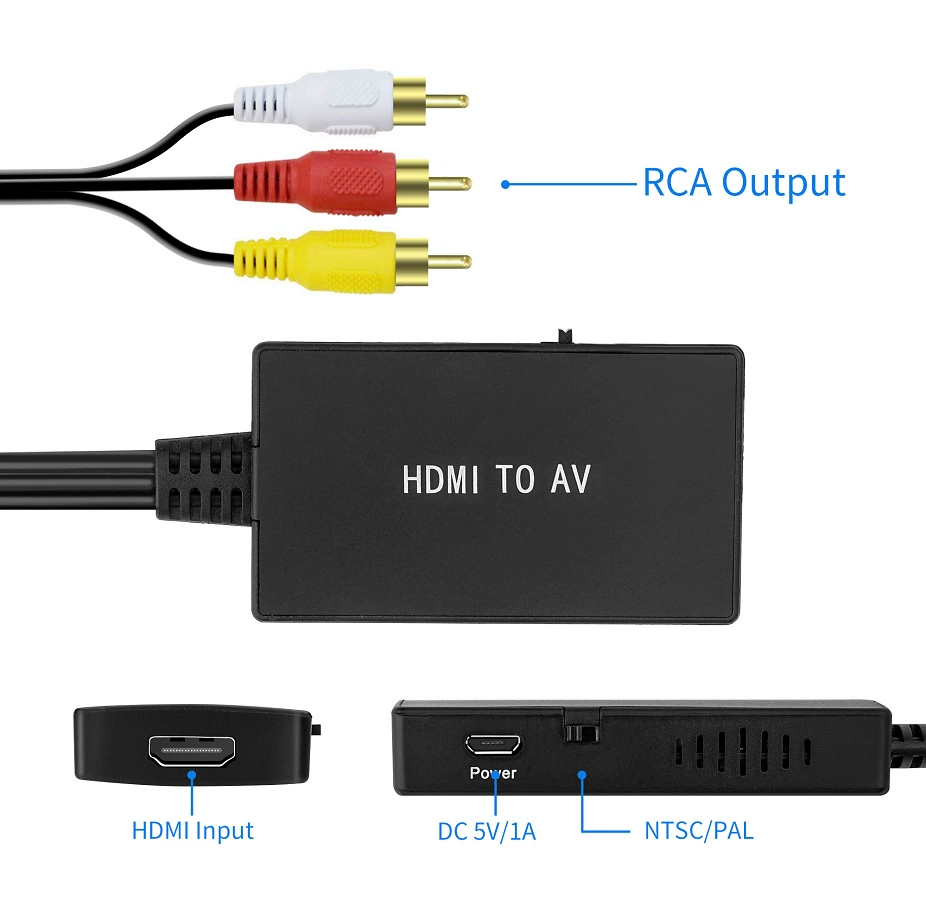 Поставщик производителя конвертер HDMI в AV HDMI в RCA HDMI в RCA HD высокое разрешение и высокая способность