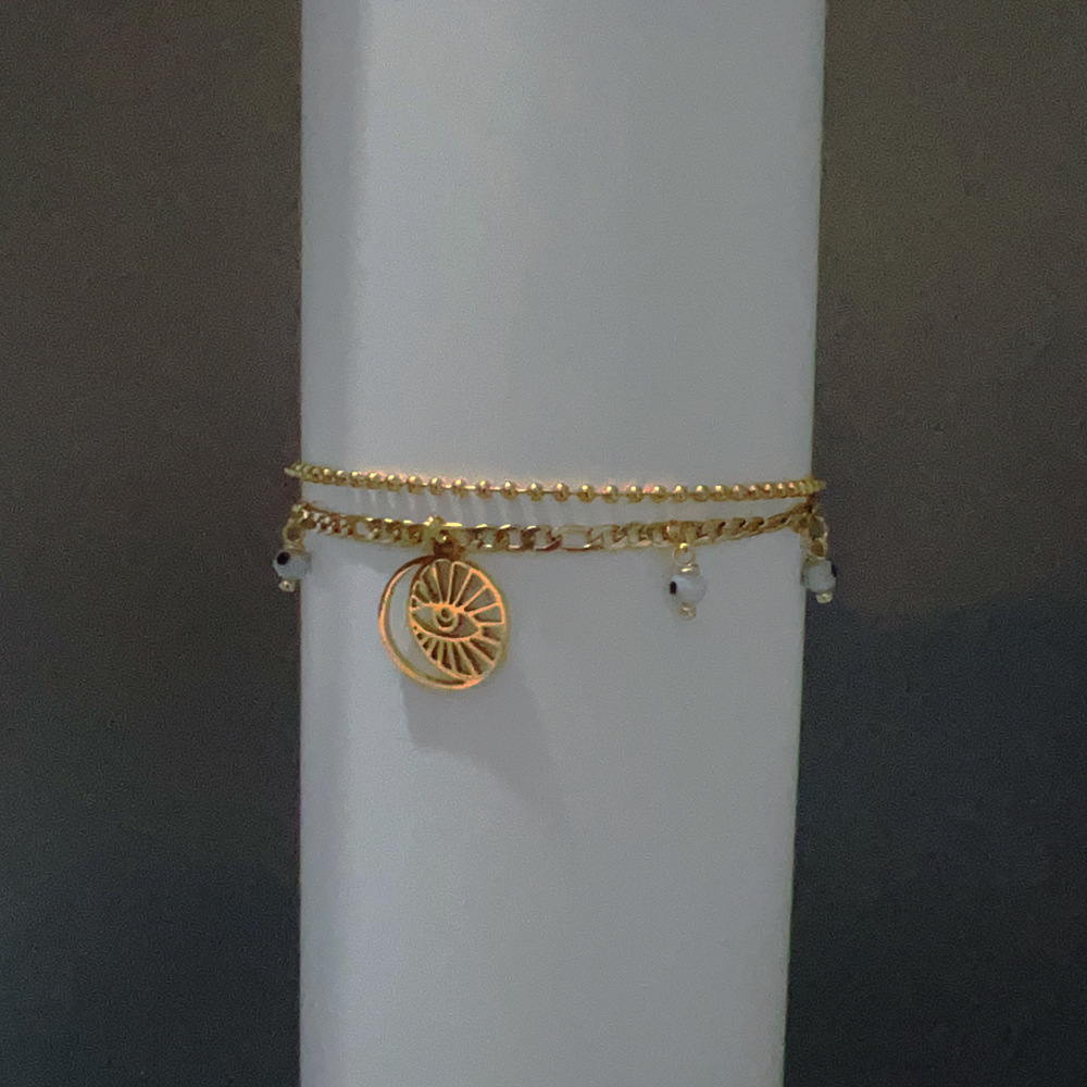 Fashion Devilu0027S Eye Stainless Steel Plating Hollow Out Bracelets 1 Piece