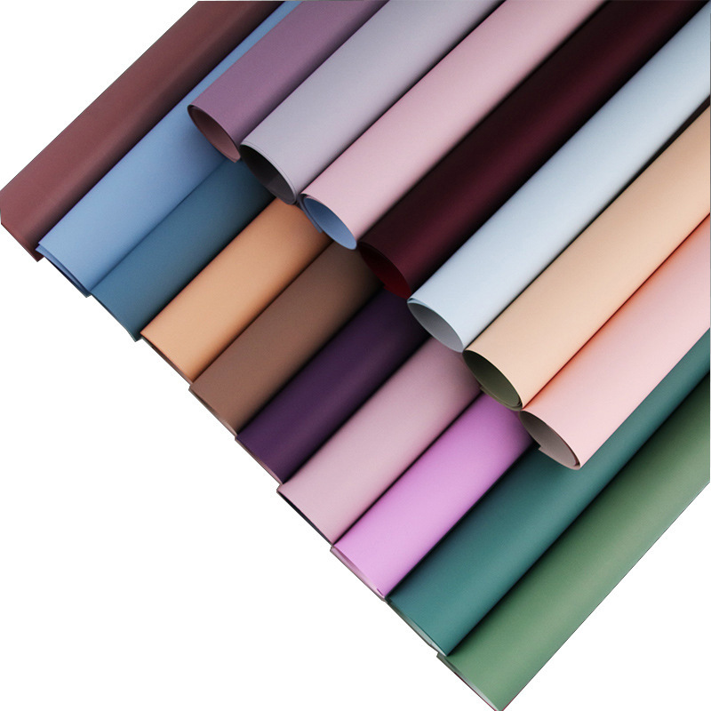 Fábrica de fiestas de flores de venta transfronteriza en caliente de papel de embalaje de flores de doble color, material de embalaje de flores, papel de embalaje de regalos