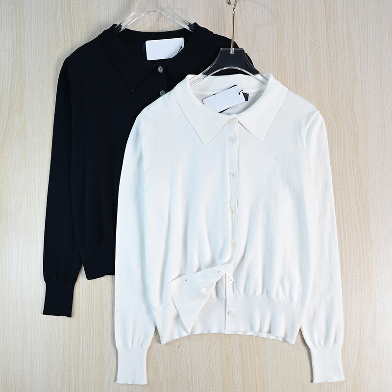 Siqi Women's Clothing 2510/30 American Single Exquisite Embroidered Cotton Thread Lapel Buttoned Casual Long-Sleeved Knitted Cardigan