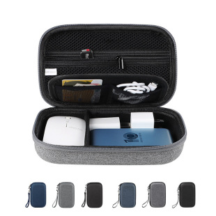 Double layer mobile hard disk storage bag data cable U disk charging treasure digital storage box EVA hard shell shockproof anti-drop