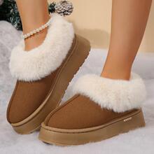 W 68045 Thick Sole Plush Winter Slippers ���޺������Ь