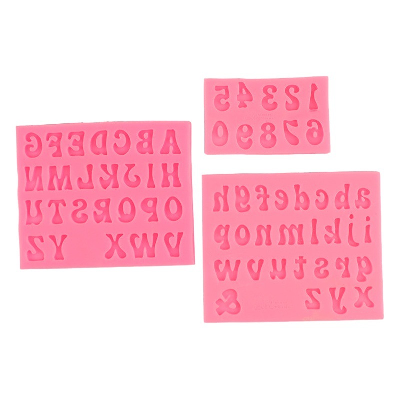 26 inglés letras y números molde de silicona DIY fondant cake chocolate Decoración Accesorios molde de silicona