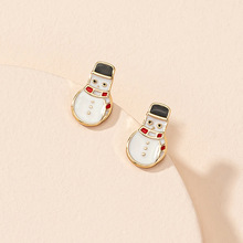 歐美聖誕節日禮物飾品 可愛卡通聖誕雪人耳環女 氣質甜美耳釘耳飾
