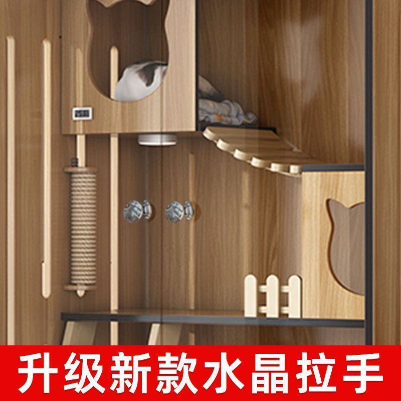 ペットキャビネットアップグレードパノラマ猫ヴィラホーム屋内特大高級フリースペース猫ケージ猫ハウスキャビネット工場|undefined