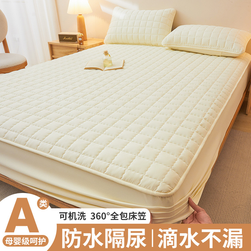 Madre e infante clase A cama antibacteriana Kasa verdadera algodón impermeable cubierta de cama diafragma cubierta de colchón cubierta de cama de algodón intercalada cubierta de cama de una sola pieza