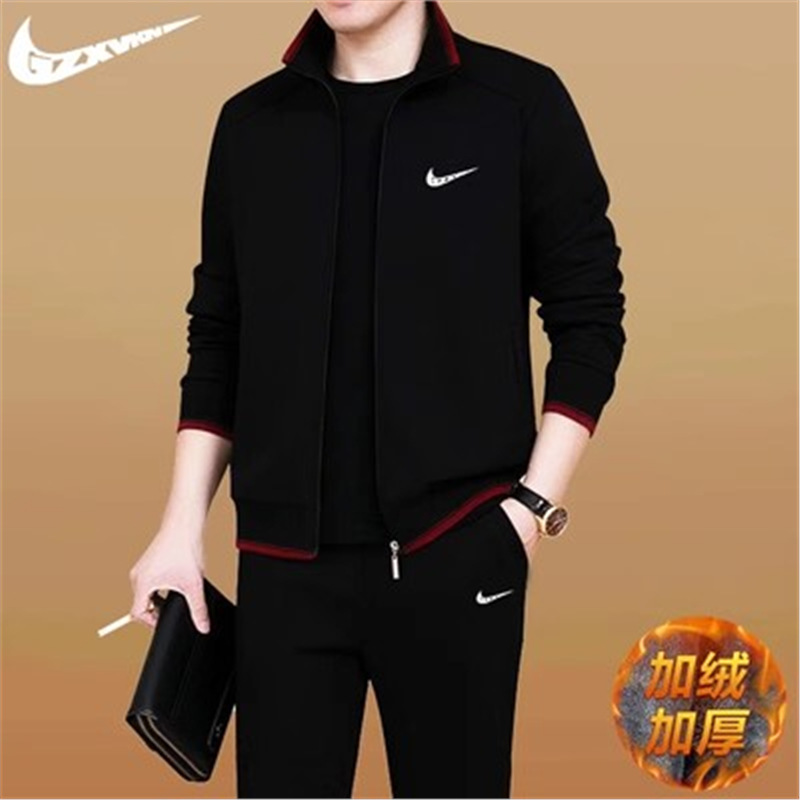 Nkd---608 black with red edges and velvet - long set