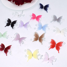 新款三层纯色带钻蝴蝶满天星超仙手工DIY材料儿童礼服古装发夹配