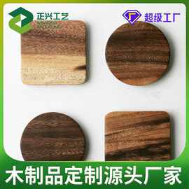 厂家批发杯垫实木家用创意木质杯垫 方形圆形简约桌面隔热垫套装