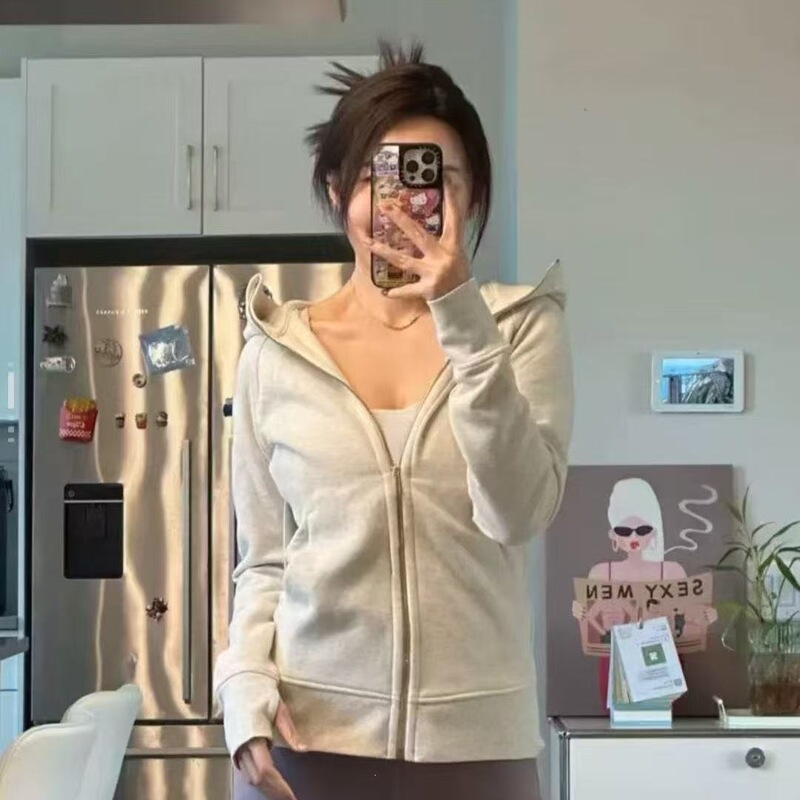 Slim-fit solid color cardigan, new versatile American style, in stock, slimming, zippered, autumn foreign trade hooded jacket Slim-fit solid color cardigan, new versatile American style, in stock, slimming, zippered, autumn foreign trade hooded jacket