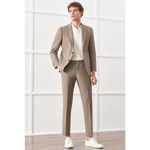 Summer Suit Men's Business Casual Suit Professional Formal Suit Banquet Best Man Suit Groom Wedding Apricot Dress