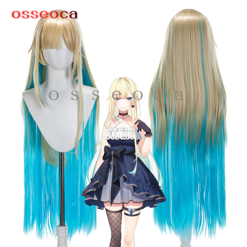 Osseoca Virtual up Host Vspo Blue Emma Cos Wig Artificial Scalp Two-Color Transition Osseoca Virtual up Host Vspo Blue Emma Cos Wig Artificial Scalp Two-Color Transition