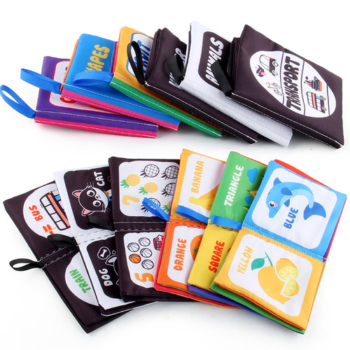 Foreign trade supply source baby cloth book tear-proof black and white cloth book for infants and toddlers with sound paper cloth book factory direct sale