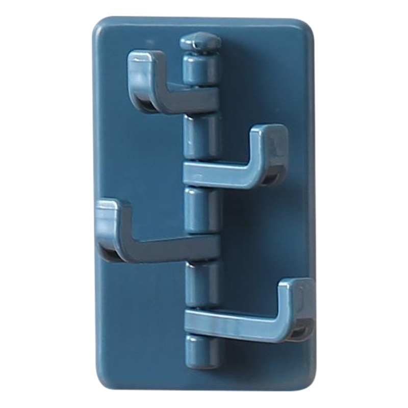 Creativo de cuatro piezas giratorias sin perforaciones, ropa adhesiva de pared sin costuras gancho de pared color de contraste japonés gancho pegajoso Baño Cocina