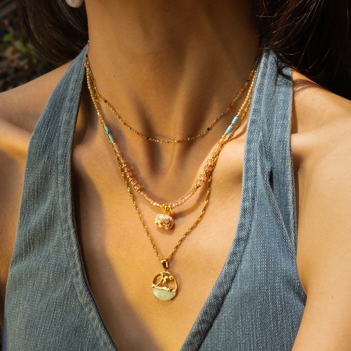 TENA Europa y América moda para mujeres collar de lujo ligero nicho estilo de diseño clavícula de joyería de venta caliente transfronteriza