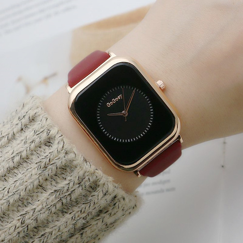 Rectangular simple men's and women's rubber watch Internet celebrity live broadcast women's watch quartz watch girls' silicone band watch