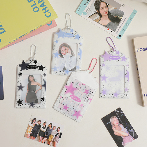 Ins style new star card holder Korean girl photo display pendant star chasing three-inch small card storage card bag for women