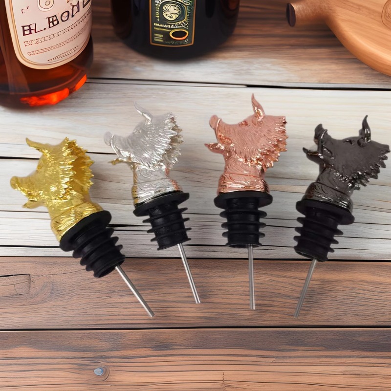 野猪头酒嘴洋酒倒酒器家用创意合金欧式猪头引酒器洋酒高级酒瓶塞